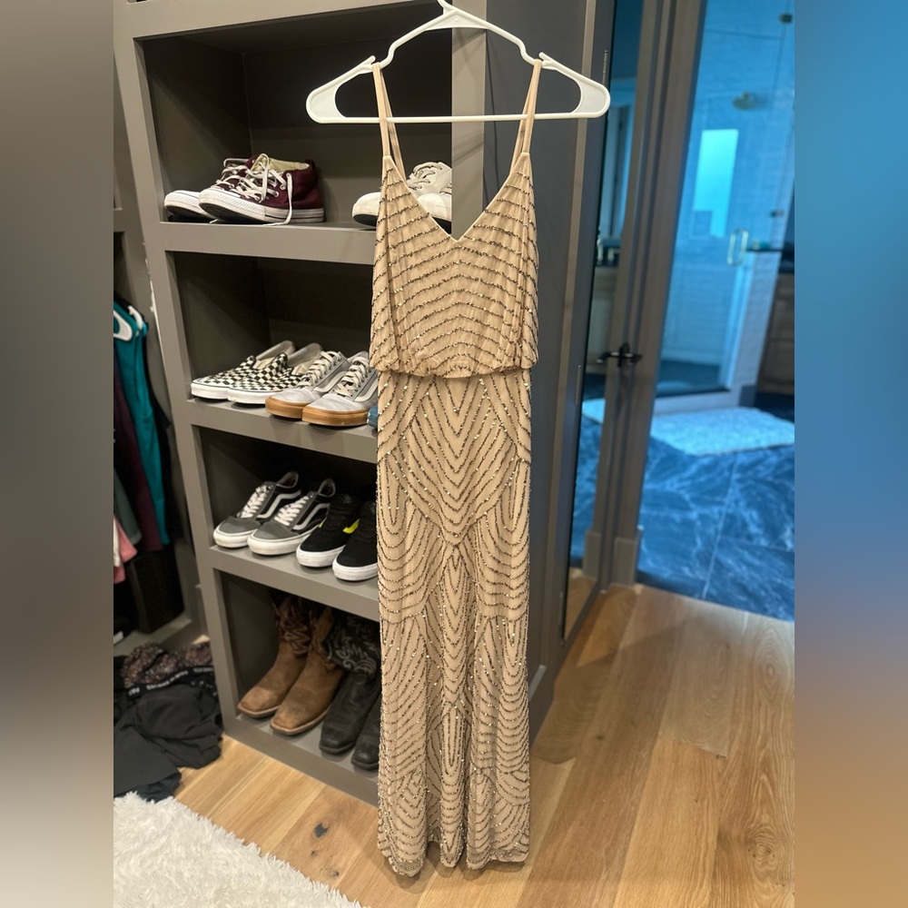 Adrianna Papell Sequin Bridesmaid Dress Size 2
